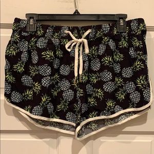 Forever 21 shorts. Black w/blue & grn pineapples